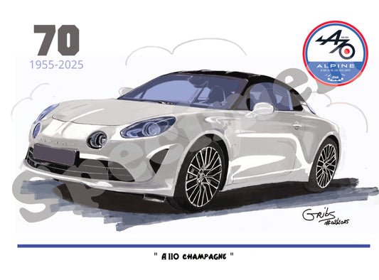 Collector "70 ans Alpine 1955-2025"-"A110 Champagne",